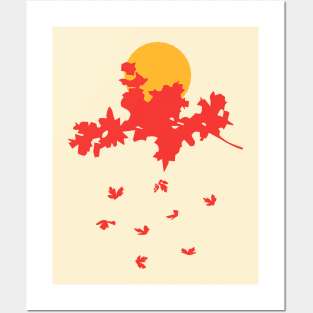 Minimalst Abstract Nature Art #16 Falling Leaves Posters and Art